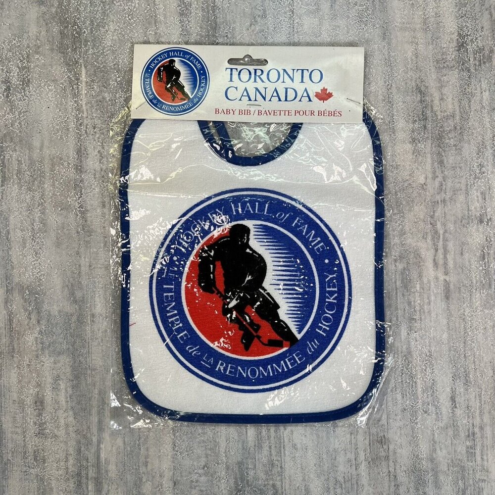 Hockey Hall Of Game Baby Bib Toronto Canada Waterproof Plastic Vinyl Dophes